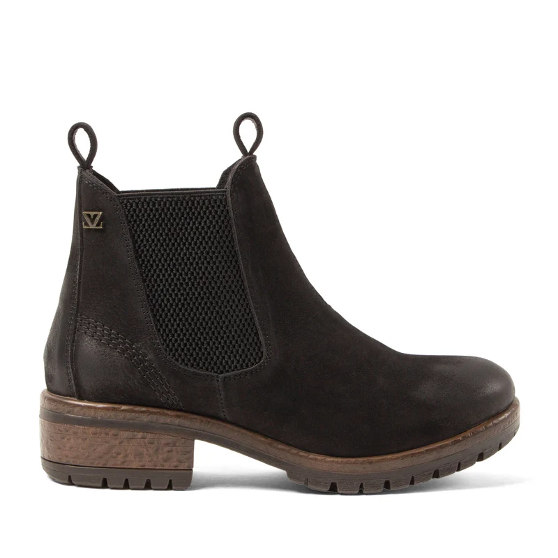 Lia Dames Chelsea Boots Leer Black