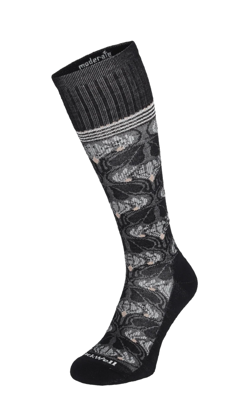 Floral Tapestry Dames Compressiekousen Klasse 1 Black