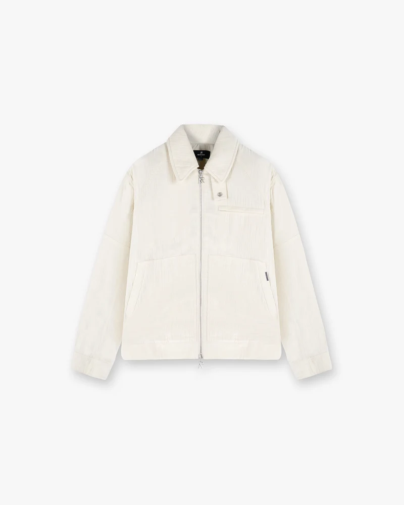 Crinkle Trucker Jacket - Ecru