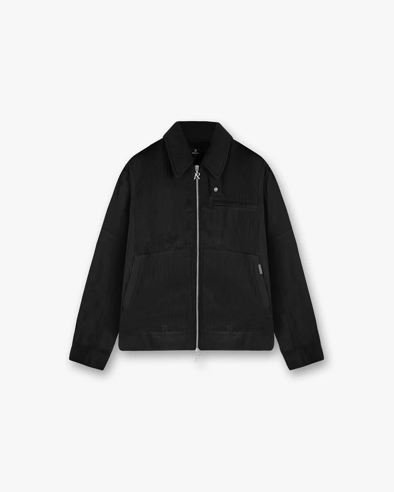 Crinkle Trucker Jacket - Black