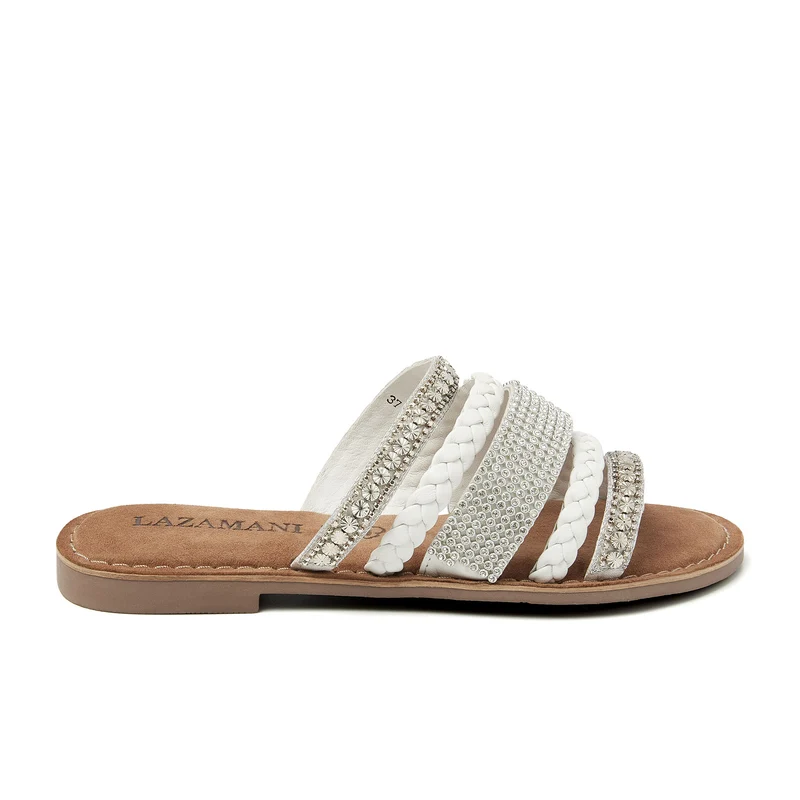 Dames Slippers Leer 75.879 White