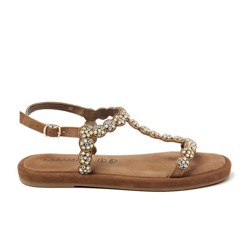 Dames Sandalen Leer 75.859 Taupe