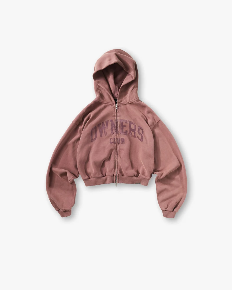 Represent Owners Club Zip Through Hoodie - Smoked Rose