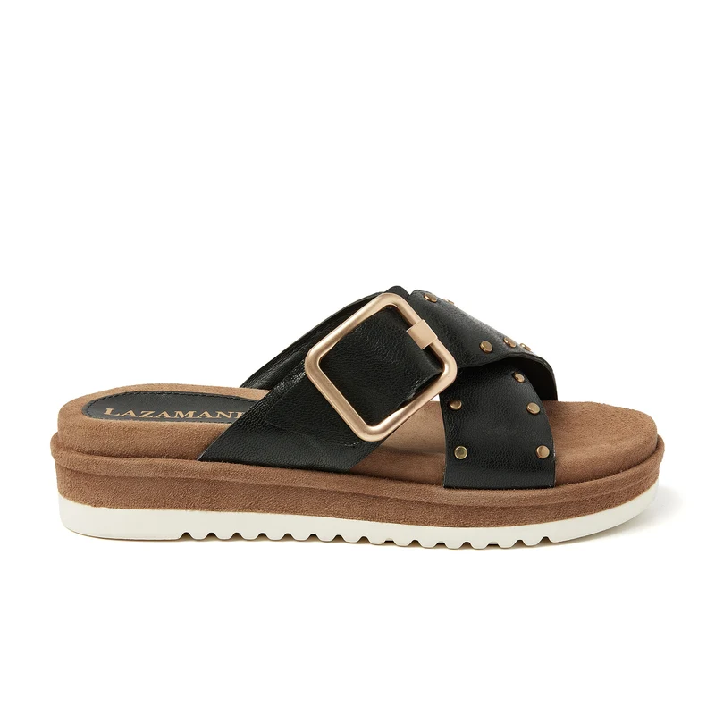 Dames Slippers Leer 75.843 Black