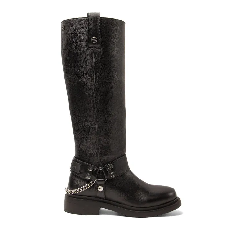 Leslie Dames Laarzen Leer Black