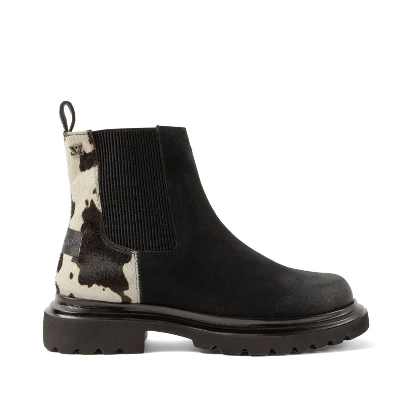 Haidy Dames Boots Suede Black/White