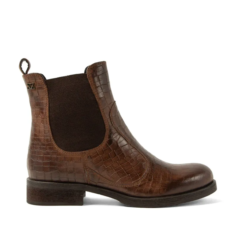 Marij Dames Chelsea Boots Leer Brown