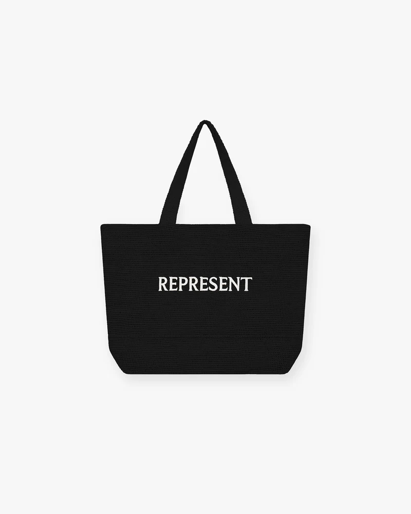 Raffia Tote Bag - Jet Black