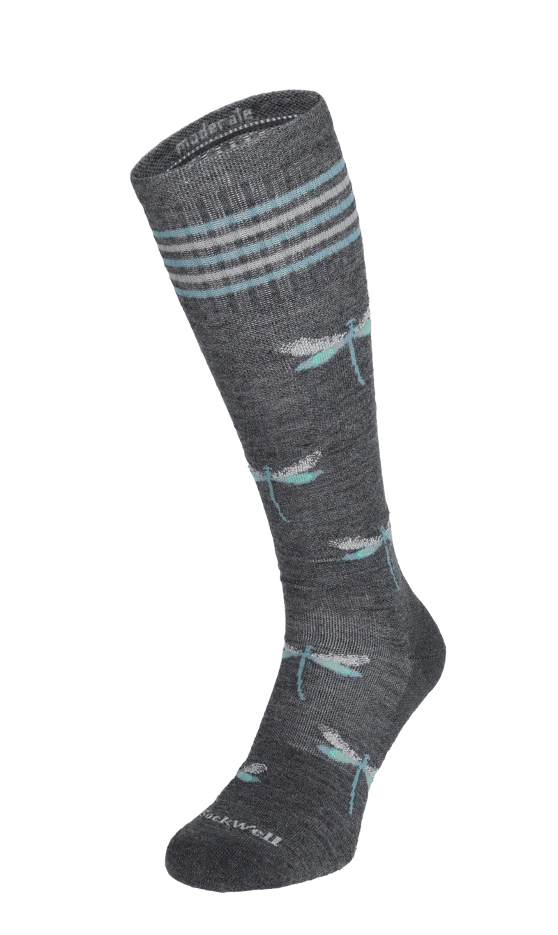Dragonfly Dames Compressiekousen Klasse 1 Charcoal Sparkle
