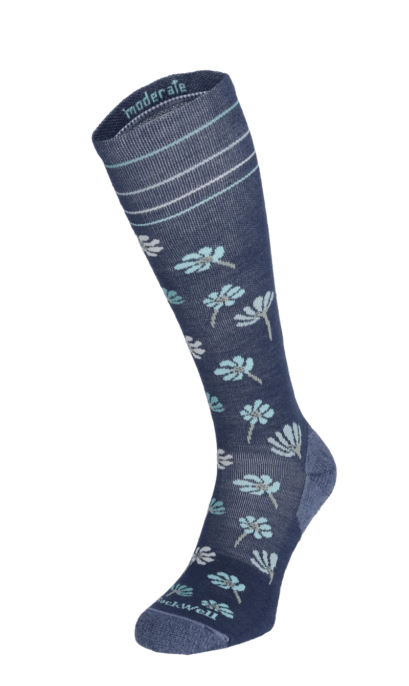 Field Flower Dames Compressiekousen Klasse 1 Denim
