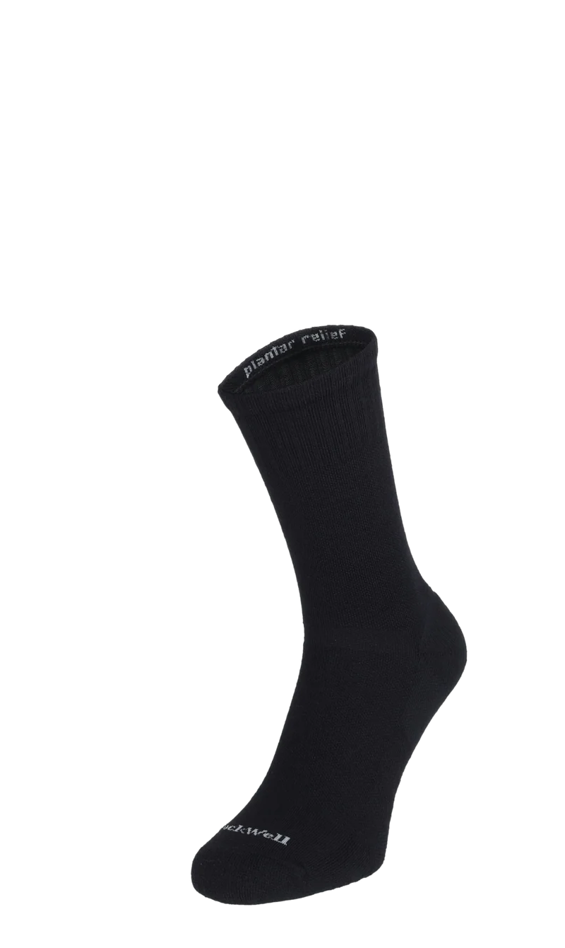 Plantar Cush Crew II Heren Hielspoor Sokken Klasse 2 Black Solid