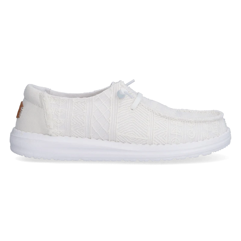 Wendy Crochet Lace Dames Instappers White