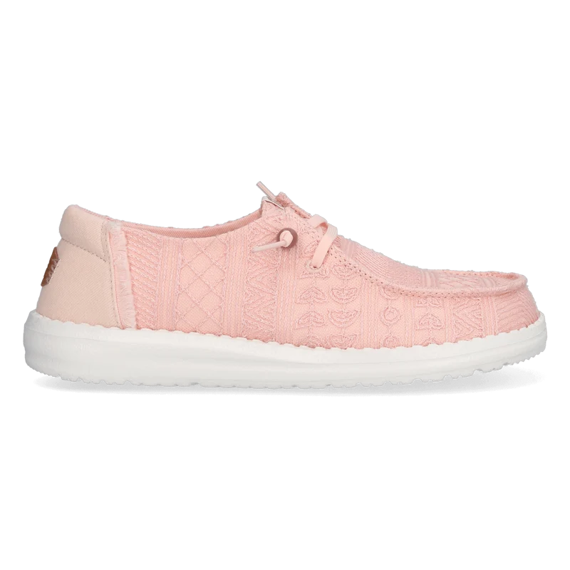 Wendy Crochet Lace Dames Instappers Pale Pink