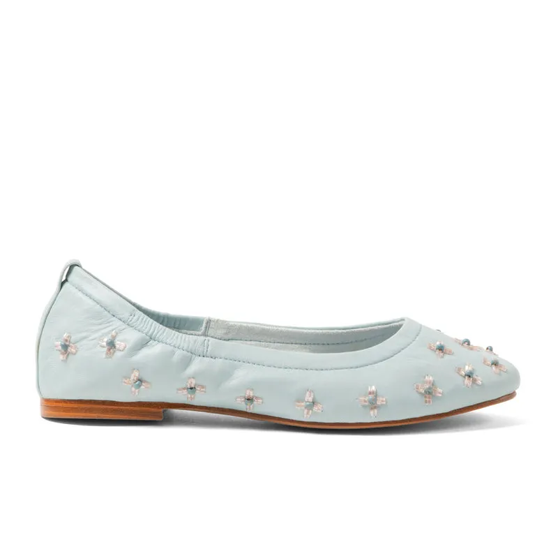 Gracia Dames Ballerina’s Leer Blue