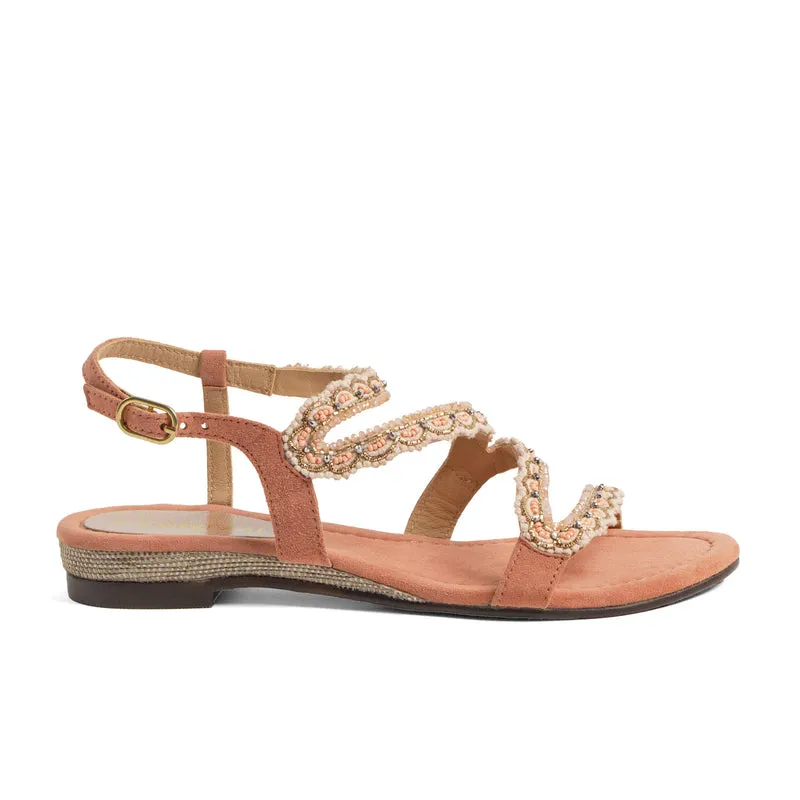 Camila Dames Sandalen Suede Papaya