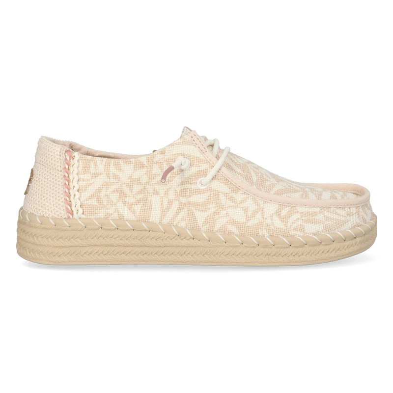 Wendy Espadrille Retro Palm Dames Instappers Pale Pink/White