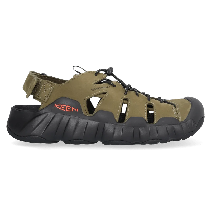 Hyperport Fisherman Heren Sandalen Leer Dark Olive/Black