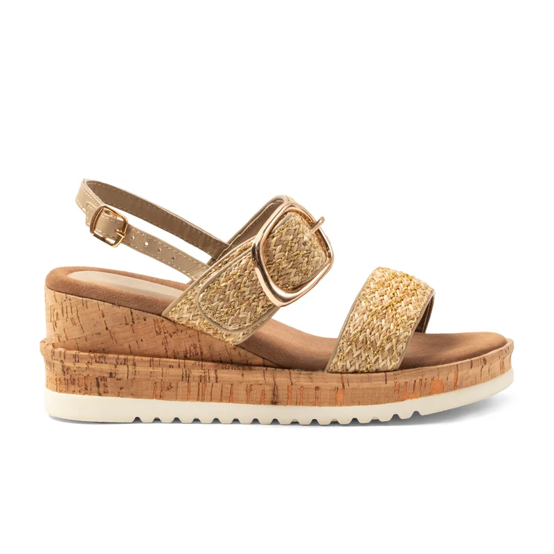 Carla Dames Sandalen Raffia Gold
