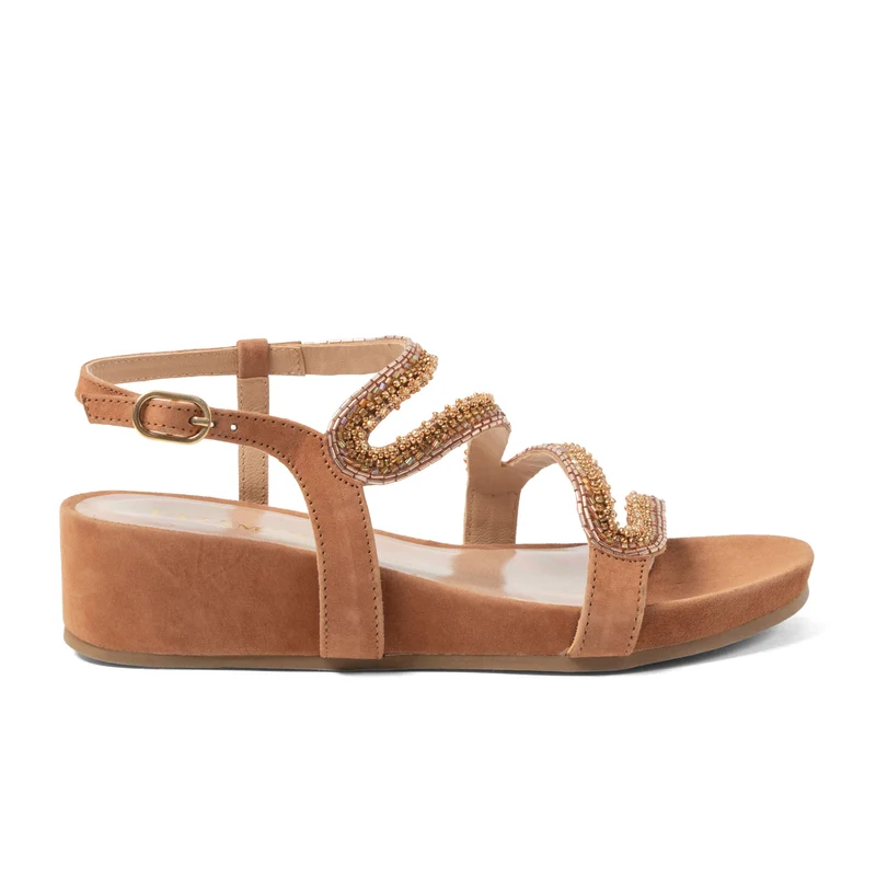Aurelia Dames Sandalen Suede Cognac