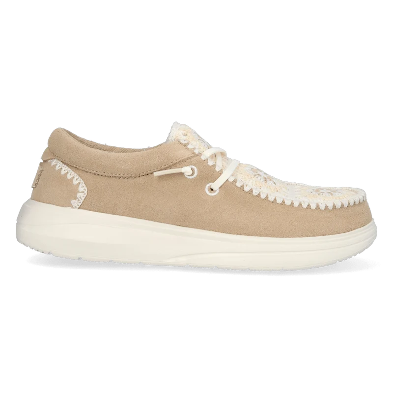 Wendy Comf Suede Crochet Dames Instappers Irish Cream/Multi
