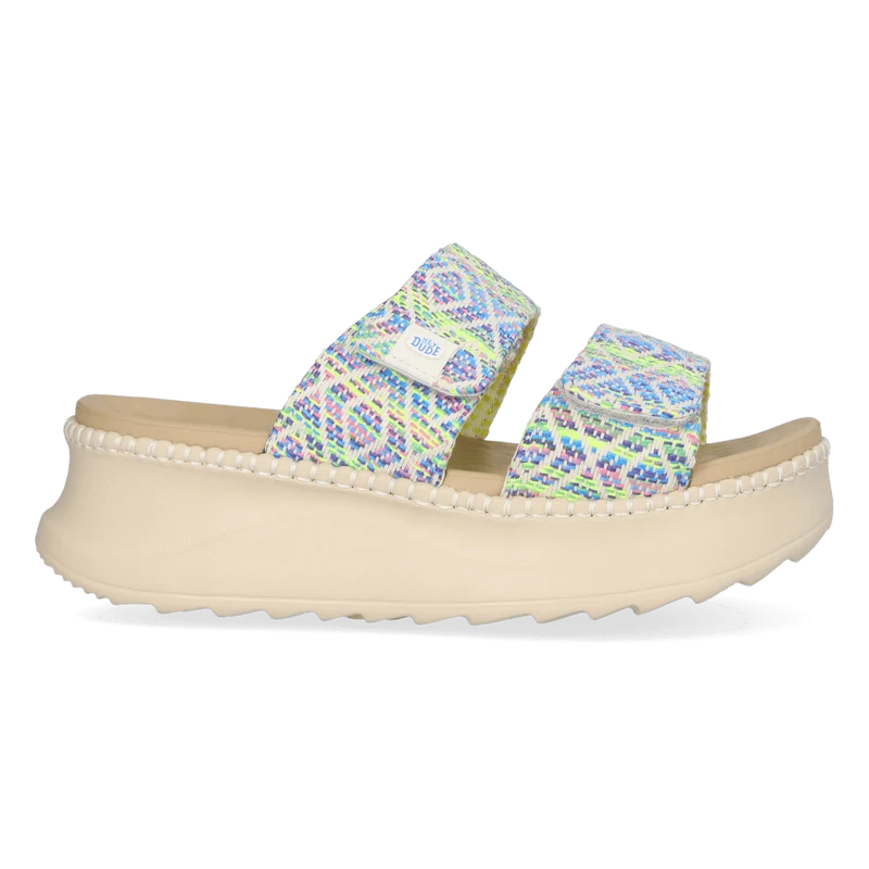 Delray Slide Surf Baja Dames Slippers Blue Multi