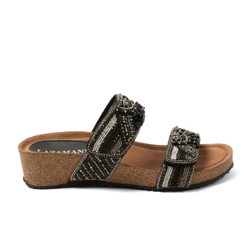 Sol Dames Slippers Leer Black