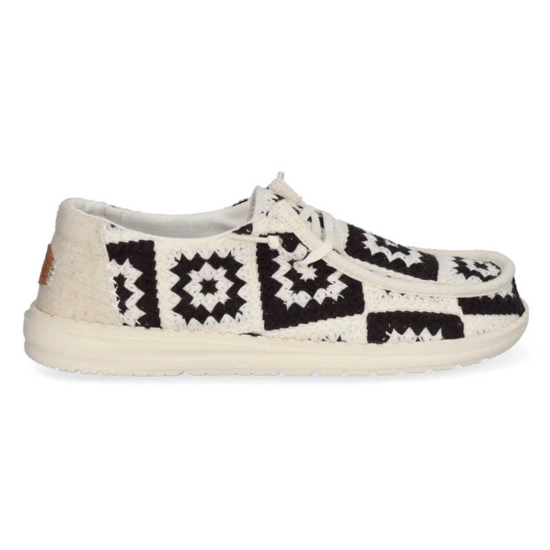 Wendy Cottage Crochet Dames Instappers Black/Multi
