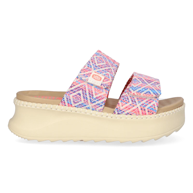 Delray Slide Surf Baja Dames Slippers Blue/Pink Multi