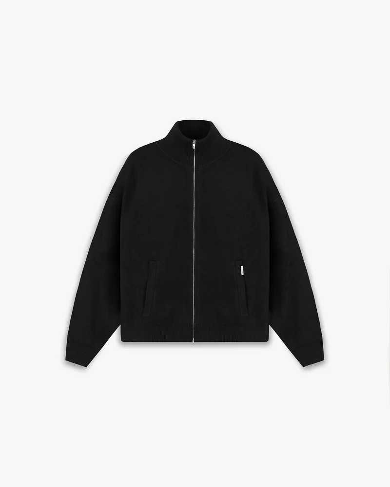 Initial Knitted Track Jacket - Jet Black