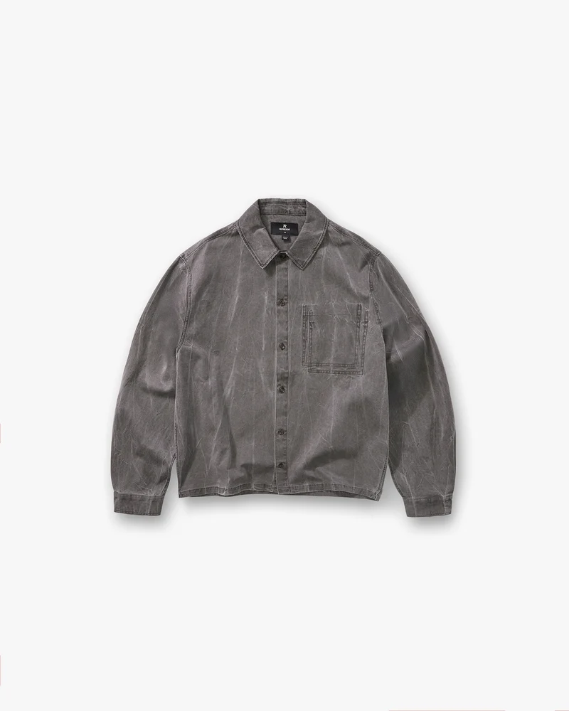 Washed Cotton Shirt - Jet Black