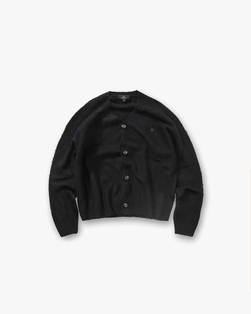 Textured Knit Cardigan - Jet Black