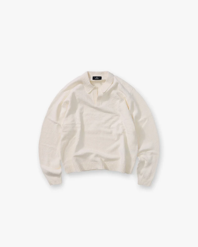 Knitted Polo - Aged White