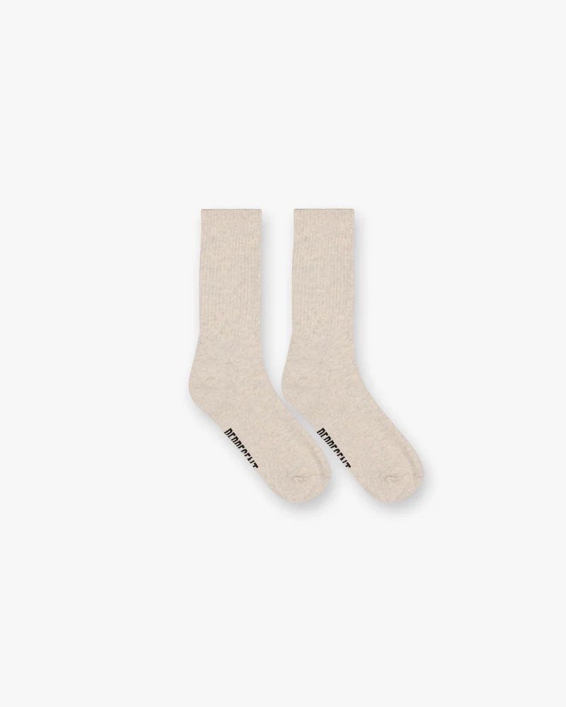 Slub Knit Sock - Dark Taupe