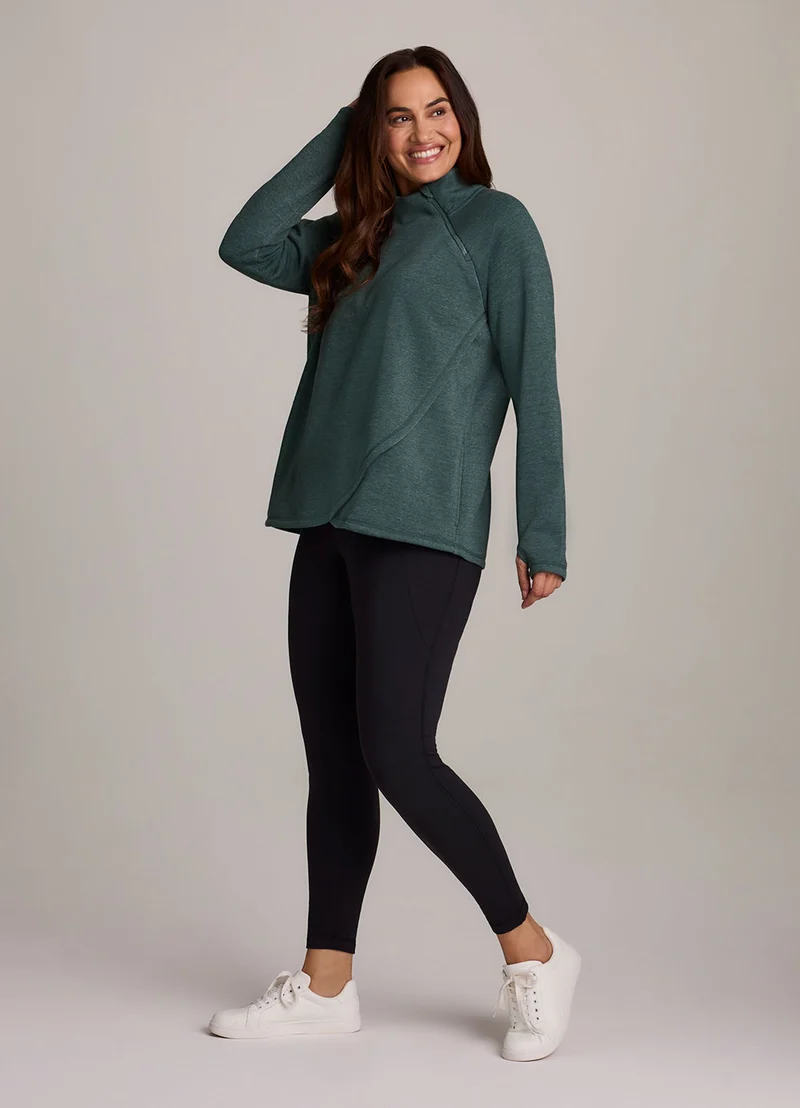 Plus Ready To Roll Fleece Mock Neck Pullover