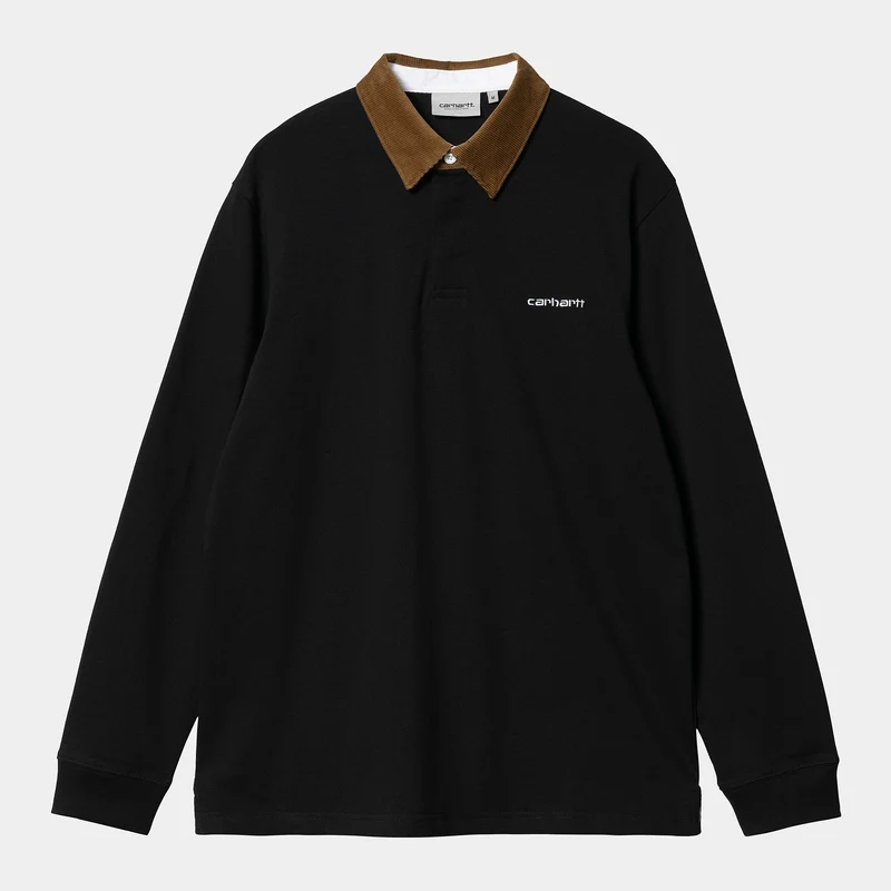 Carhartt WIP Heren Rugbyshirt met lange mouwen - Zwart / Hamilton Bruin