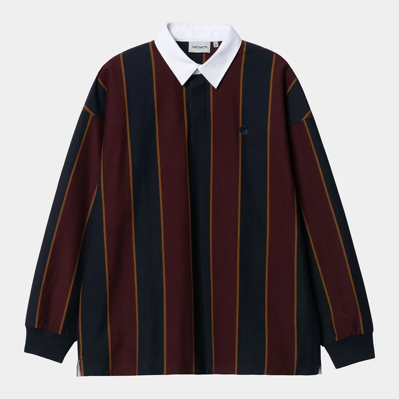 Carhartt WIP Heren Reuben Rugbyshirt met lange mouwen - Donker Marine