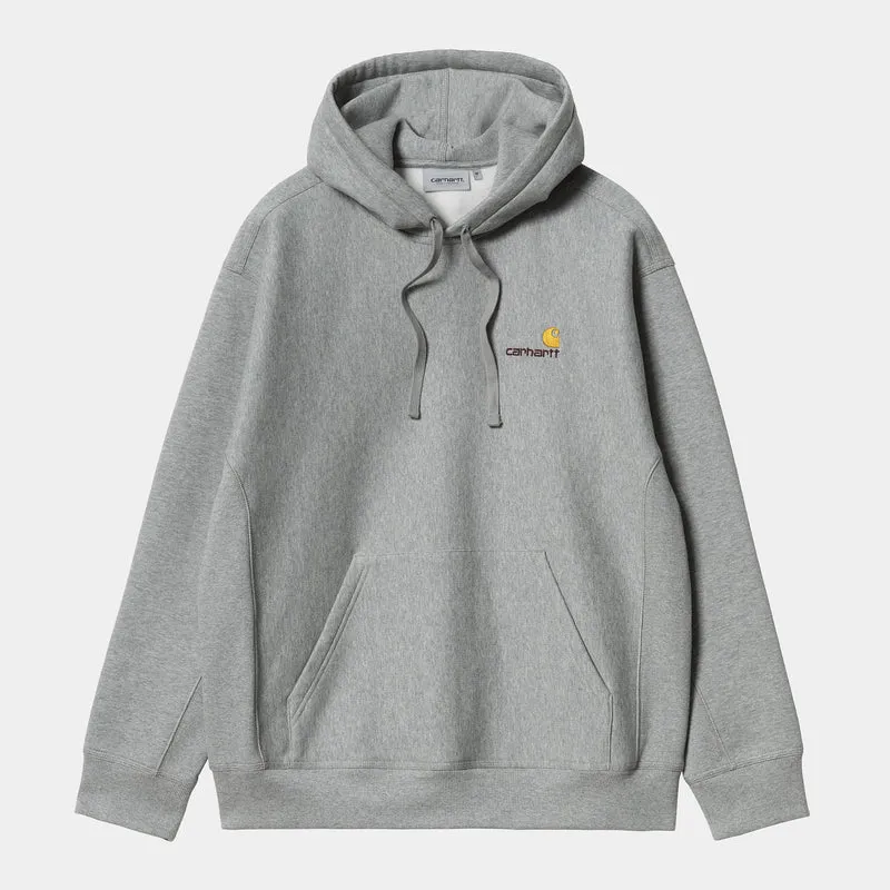 Carhartt WIP HEREN American Script Sweat Hoodie - Grijs gemêleerd