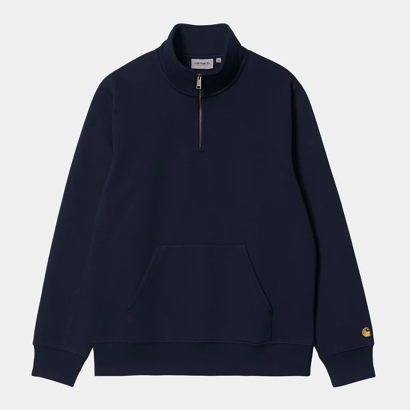 Carhartt WIP Heren Chase Zip Sweat Top - Donker Marine / Goud