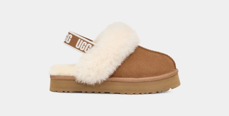 UGG Funkette-slippers voor kinderen - Kastanje