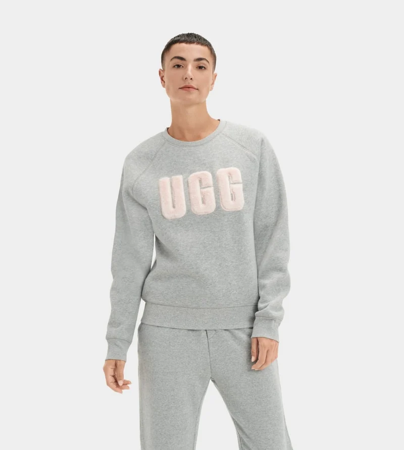 UGG Madeline Fuzzy Logo-top voor dames - grijs gemêleerd