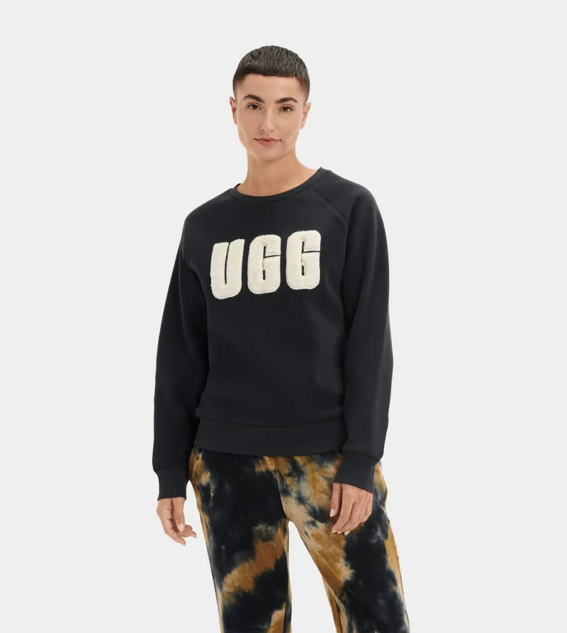 UGG Madeline Fuzzy Logo-top voor dames - zwart