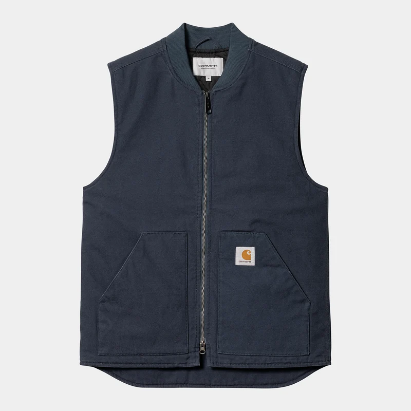 Carhartt WIP Heren heavy stone wash vest - blauw