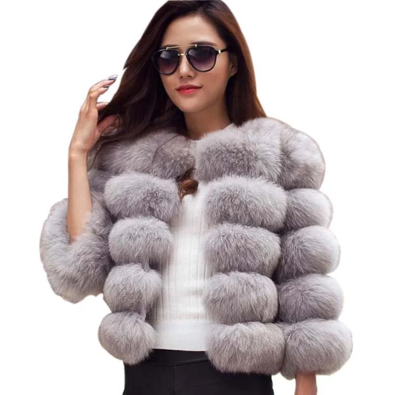 Fluffy Damesjas van imitatiebont