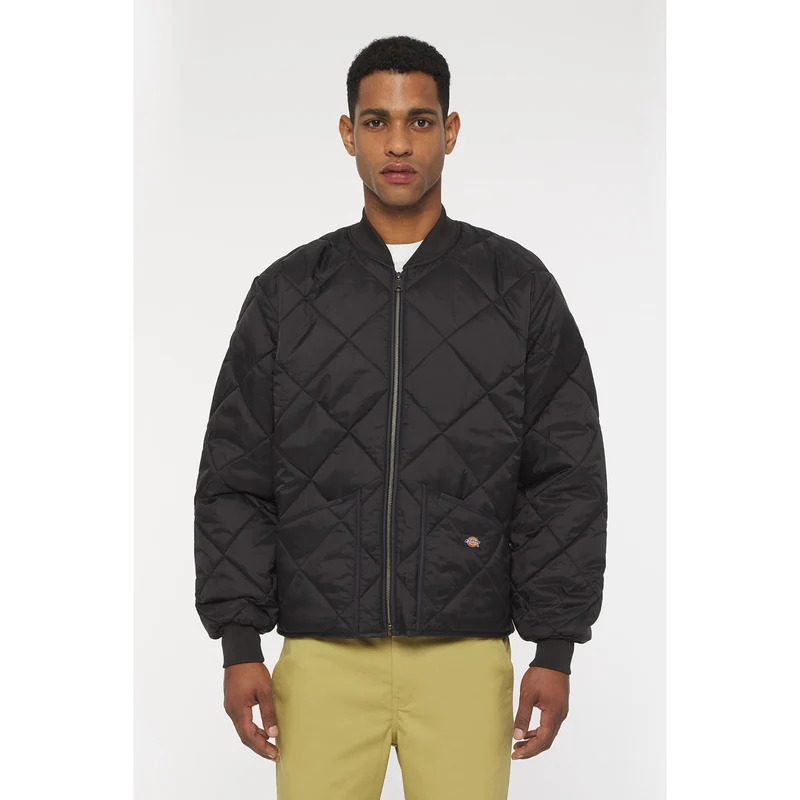 Dickies Heren diamant gewatteerd nylon jack - zwart