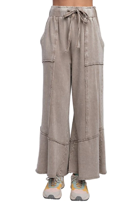 Dames Wijde Pantalon van Terry Knit Mineral Washed