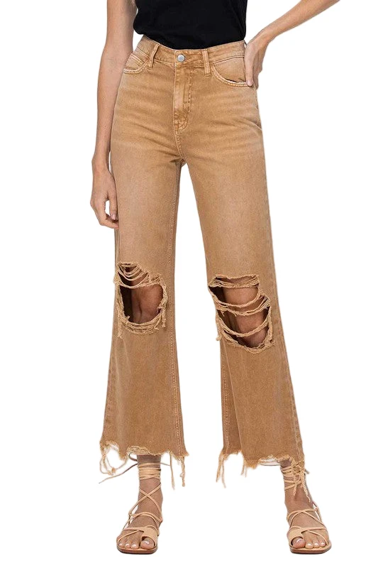 Dames Crop Flare Jeans Vintage 90's