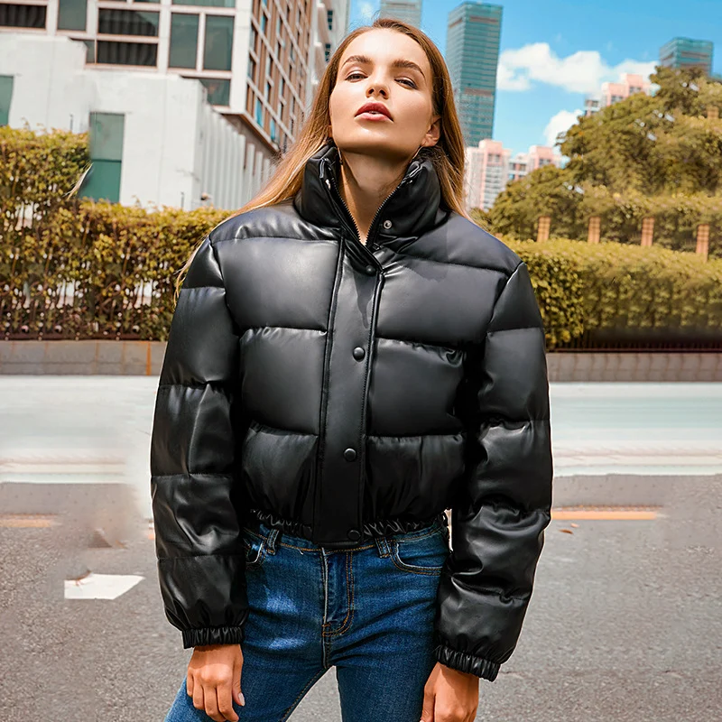 Dames Puffer Jacket Leer