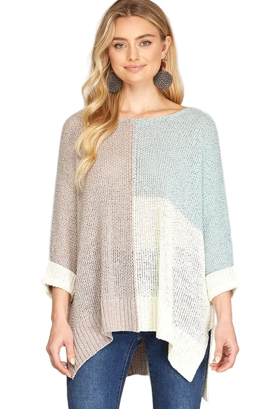 Dames Pullover Kleurblok Gebreid