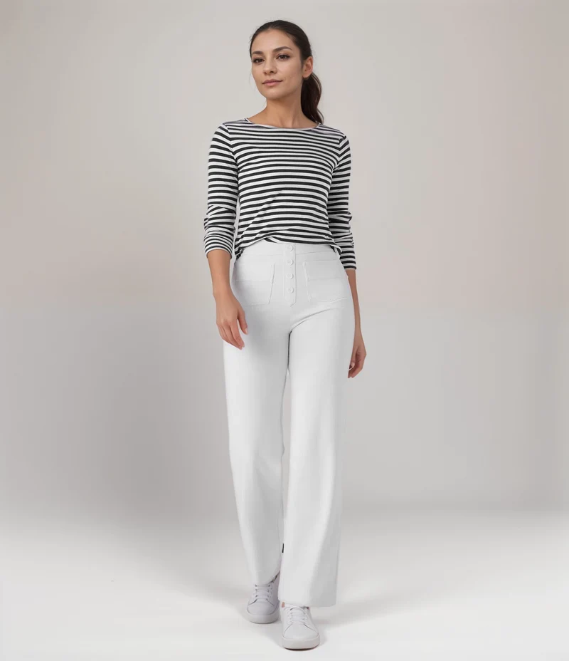 Dames Hoge Taille Broek Wijde Pijpen Stretchmateriaal