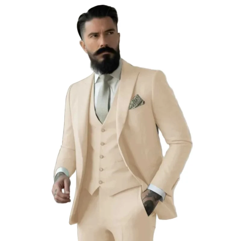 Heren Drie-Delige Pak Slim Fit Wolmix